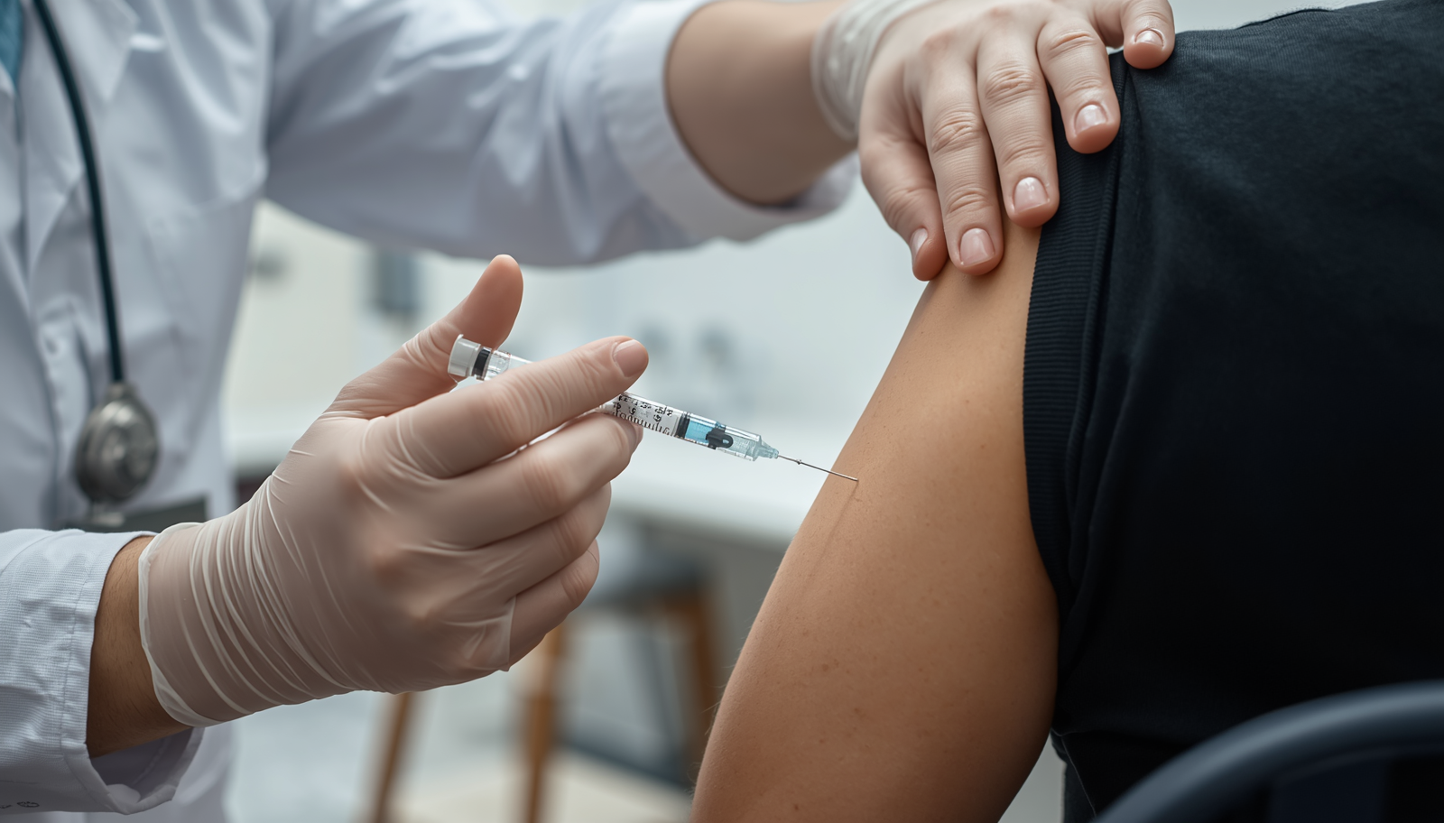 Doctor administering vaccination